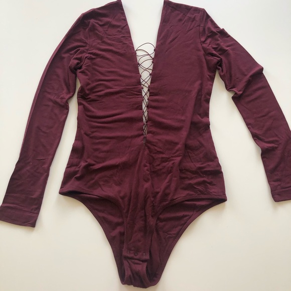 T by Alexander Wang Lace Up Stretch Bodysuit - Picture 4 of 7